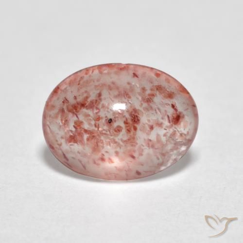 Quarzo fragola Coccinella rossa naturale da 0.96 ct, Ovale, Trasparente
