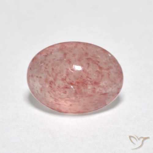 Quarzo fragola Rosa terroso naturale da 0.96 ct, Ovale, Traslucido