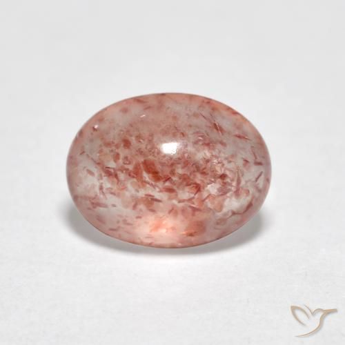 Quarzo fragola Rosa medio naturale da 0.87 ct, Ovale, Traslucido