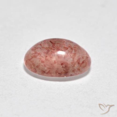 Quarzo fragola Rosa medio naturale da 0.87 ct, Ovale, Traslucido