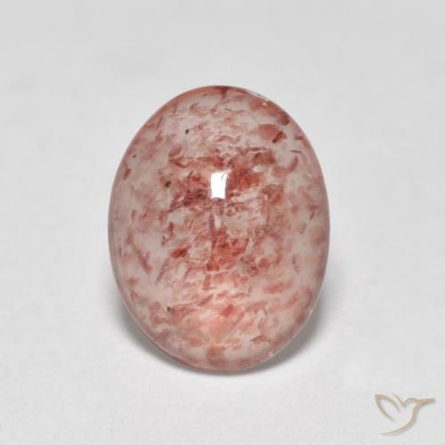 Quarzo fragola Rosa medio naturale da 1.12 ct, Ovale, Traslucido