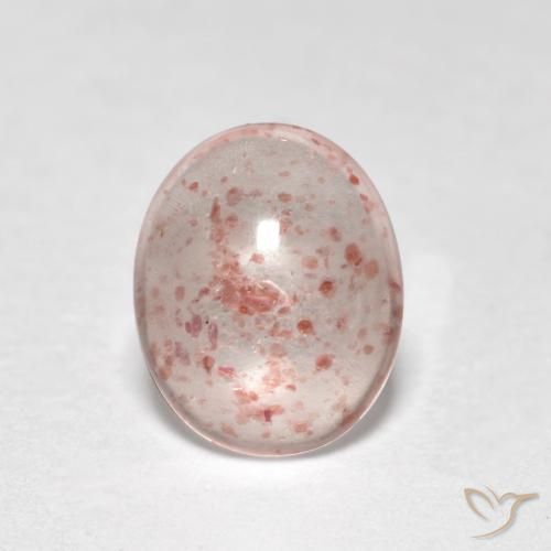 0.90ct Naturale Rosa chiaro Quarzo Fragola, Ovale, Trasparente