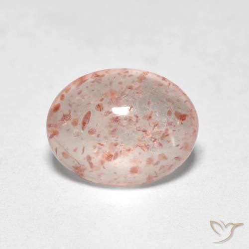 Quarzo fragola Rosa terroso naturale da 0.87 ct, Ovale, Trasparente
