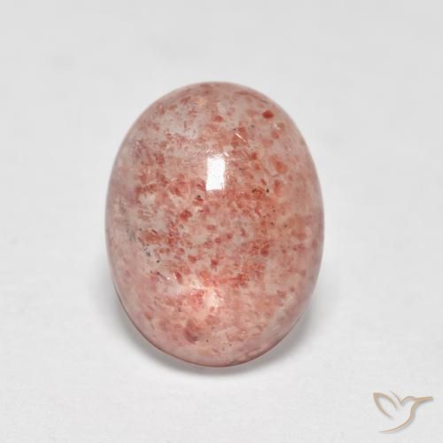 1.20ct Naturale Rosa terroso Quarzo Fragola, Ovale, Traslucido