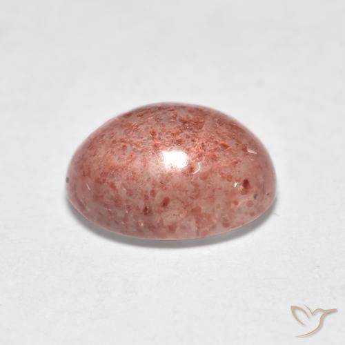 Quarzo fragola Rosa terroso naturale da 1.20 ct, Ovale, Traslucido