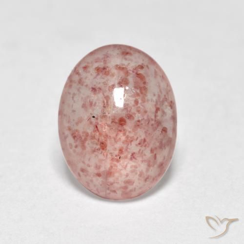 0.95ct Naturale Rosa terroso Quarzo Fragola, Ovale, Traslucido