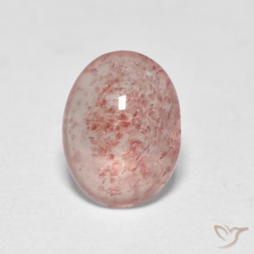 0.91ct Naturale Rosa terroso Quarzo Fragola, Ovale, Traslucido