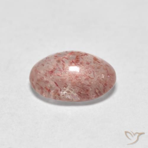 Quarzo fragola Rosa terroso naturale da 0.91 ct, Ovale, Traslucido