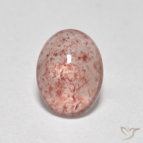 0.89ct Naturale Rosa chiaro Quarzo Fragola, Ovale, Traslucido