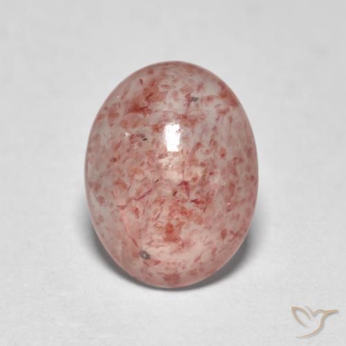 1.08ct Naturale Rosa terroso Quarzo Fragola, Ovale, Traslucido