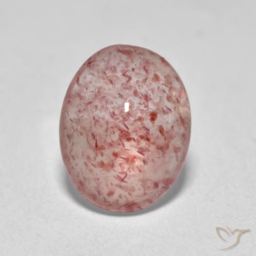 Quarzo fragola Rosa medio-chiaro naturale da 0.98 ct, Ovale, Traslucido