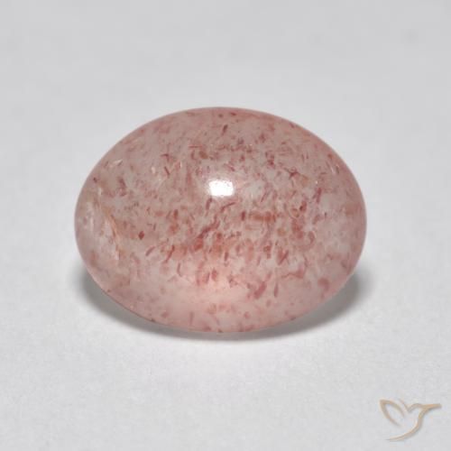 Quarzo fragola Rosa medio-chiaro naturale da 1.11 ct, Ovale, Traslucido