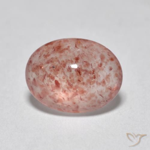 Quarzo fragola Rosa chiaro naturale da 0.93 ct, Ovale, Traslucido