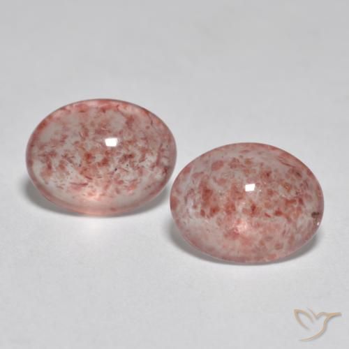 2.09ctw Naturale Rosa terroso Quarzo Fragola, Ovale, Traslucido