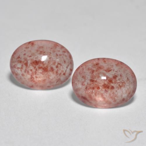 1.99ctw Naturale Rosa medio-chiaro Quarzo Fragola, Ovale, Traslucido