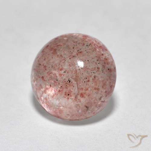 Quarzo fragola Rosa terroso naturale da 2.35 ct, Rotondo, Traslucido