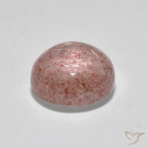 Quarzo fragola Rosa terroso naturale da 2.35 ct, Rotondo, Traslucido