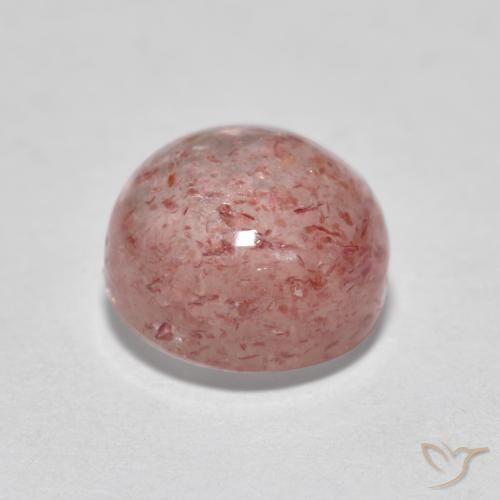 Quarzo fragola Rosa medio-chiaro naturale da 1.90 ct, Rotondo, Traslucido