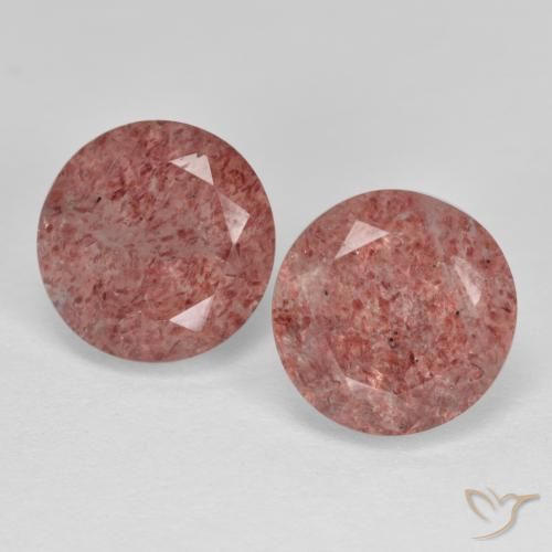 6.12ctw Naturale Rosa rosa Quarzo Fragola, Rotondo, Traslucido