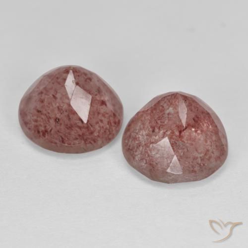 Gemme di Quarzo fragola Rosa rosa naturale da 6.12 ct, Rotondo, Traslucido