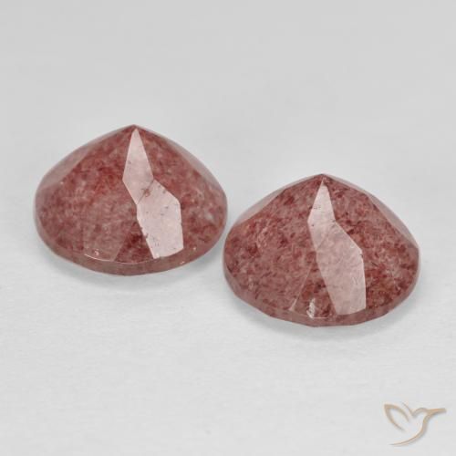 Gemme di Quarzo fragola Rosa medio naturale da 5.38 ct, Rotondo, Traslucido