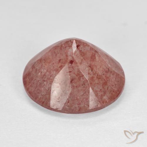 Quarzo fragola Rosa medio naturale da 6.90 ct, Rotondo, Traslucido