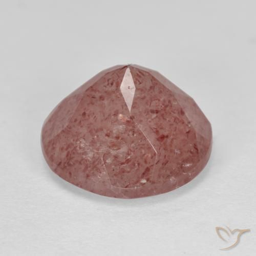 Quarzo fragola Rosa medio naturale da 6.14 ct, Rotondo, Traslucido