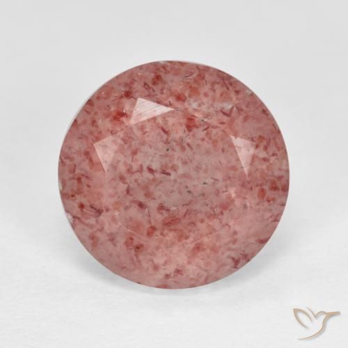 4.40ct Naturale Rosa rosa Quarzo Fragola, Rotondo, Traslucido