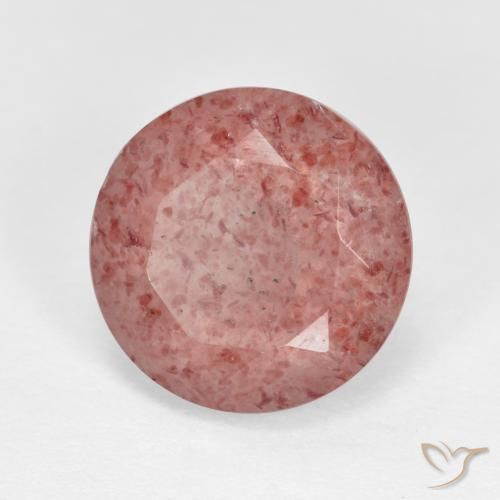 Quarzo fragola Rosa rosa naturale da 4.40 ct, Rotondo, Traslucido