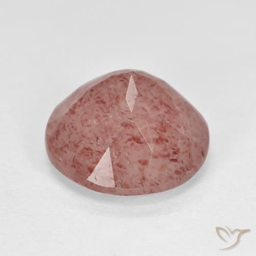 Quarzo fragola Rosa rosa naturale da 4.40 ct, Rotondo, Traslucido
