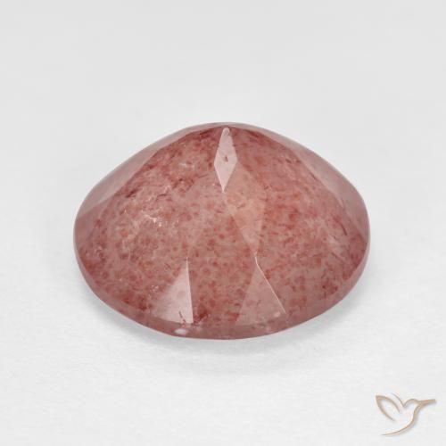 Quarzo fragola Rosa medio naturale da 4.46 ct, Rotondo, Traslucido