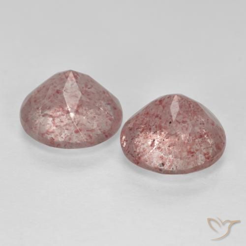Gemme di Quarzo fragola Rosa chiaro naturale da 3.88 ct, Rotondo, Traslucido