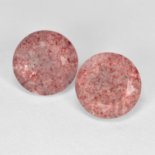 Gemme di Quarzo fragola Rosa chiaro naturale da 3.69 ct, Taglio rotondo, Traslucido
