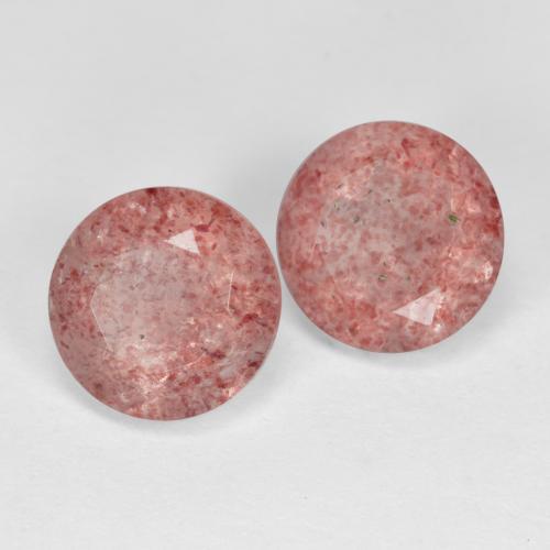 Gemme di Quarzo fragola Rosa chiaro naturale da 3.69 ct, Taglio rotondo, Traslucido