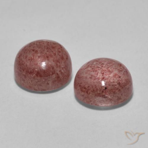 Gemme di Quarzo fragola Rosa medio naturale da 3.67 ct, Rotondo, Traslucido