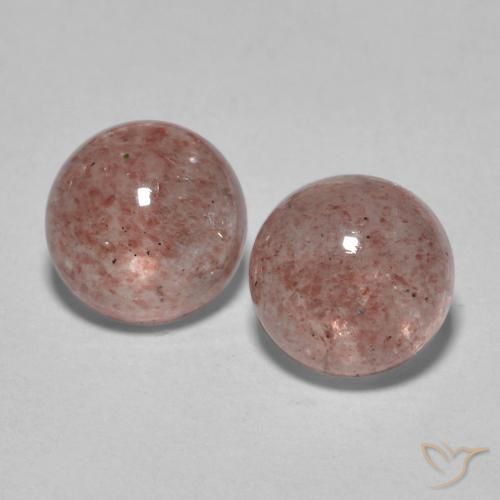 3.40ctw Naturale Rosa palissandro chiaro Quarzo Fragola, Rotondo, Traslucido