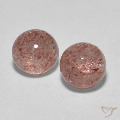 2.55ctw Naturale Rosa palissandro chiaro Quarzo Fragola, Rotondo, Traslucido
