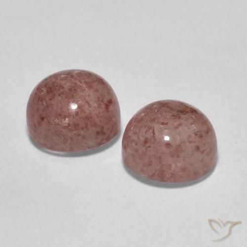 Gemme di Quarzo fragola Rosa palissandro chiaro naturale da 2.55 ct, Rotondo, Traslucido