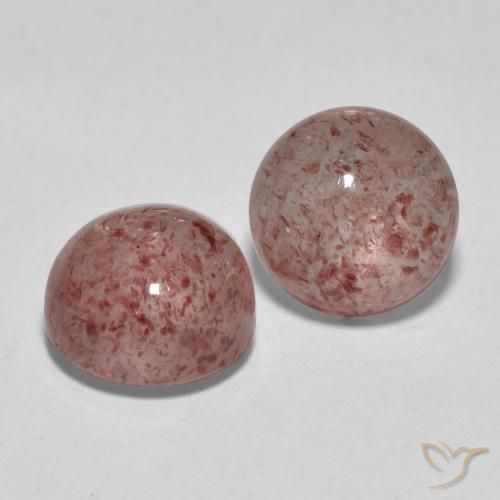 Gemme di Quarzo fragola Rosa medio naturale da 5.63 ct, Rotondo, Traslucido