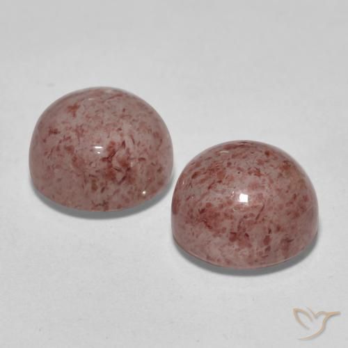 Gemme di Quarzo fragola Rosa medio naturale da 5.63 ct, Rotondo, Traslucido