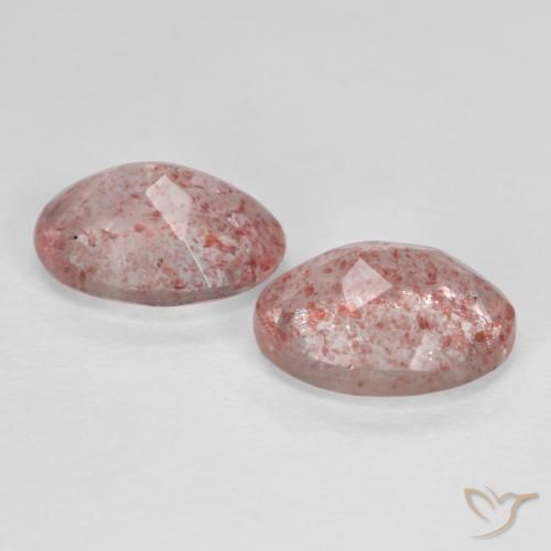 Gemme di Quarzo fragola Rosa terroso naturale da 2.30 ct, Ovale, Traslucido