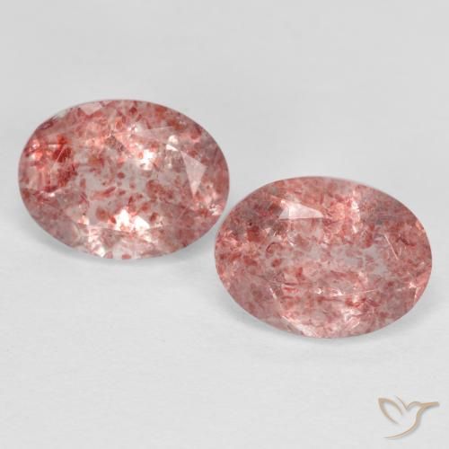2.53ctw Naturale Rosa medio-chiaro Quarzo Fragola, Ovale, Traslucido