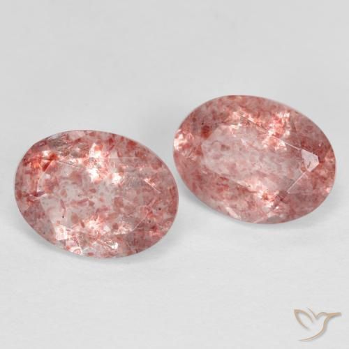 Gemme di Quarzo fragola Rosa medio-chiaro naturale da 2.53 ct, Ovale, Traslucido