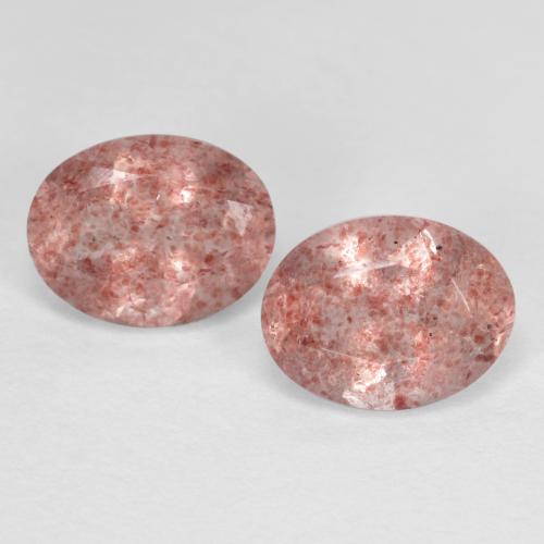 Gemme di quarzo fragola rosa terroso naturale da 2,35 ct, taglio ovale, traslucido