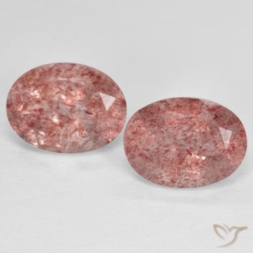 2.79ctw Naturale Rosa rosa Quarzo Fragola, Ovale, Traslucido