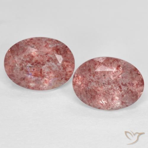 2.47ctw Naturale Rosa medio Quarzo Fragola, Ovale, Traslucido