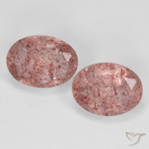 2.92ctw Naturale Rosa medio Quarzo Fragola, Ovale, Traslucido