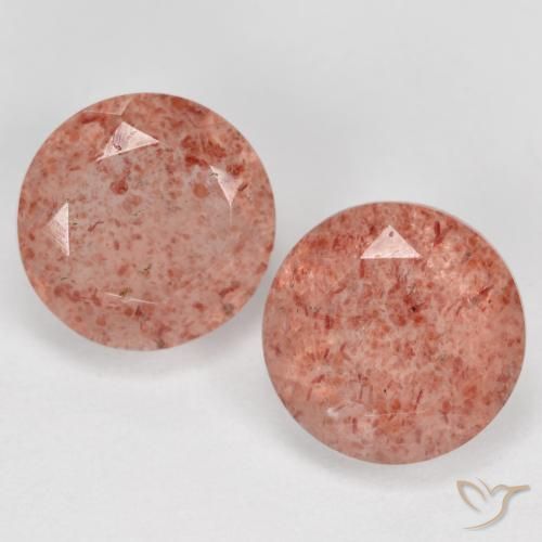 4.30ctw Naturale rosa lampone Quarzo Fragola, Rotondo, Traslucido