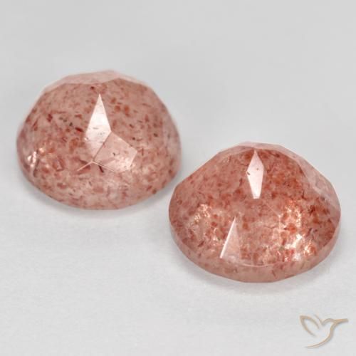 Gemme di Quarzo fragola rosa lampone naturale da 4.30 ct, Rotondo, Traslucido
