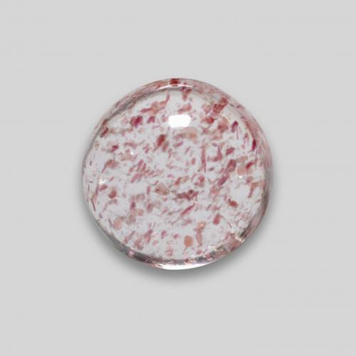 Quarzo fragola naturale rosa da 0,95 ct, taglio rotondo, traslucido